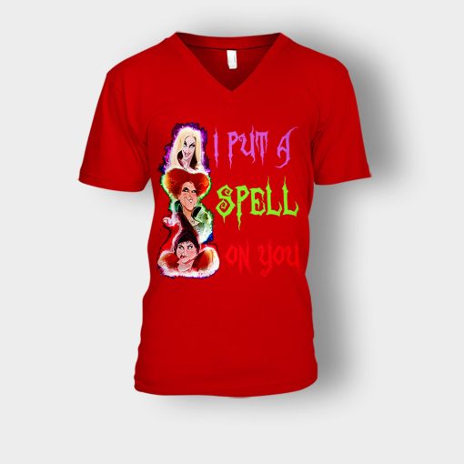 I-Put-A-Spell-For-You-Disney-Hocus-Pocus-Inspired-Unisex-V-Neck-T-Shirt-Red