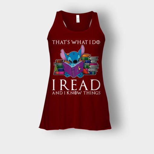 I-Read-And-I-Know-Things-Disney-Lilo-And-Stitch-Bella-Womens-Flowy-Tank-Maroon