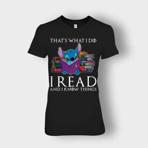 I-Read-And-I-Know-Things-Disney-Lilo-And-Stitch-Ladies-T-Shirt-Black