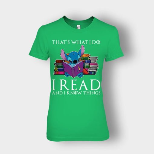 I-Read-And-I-Know-Things-Disney-Lilo-And-Stitch-Ladies-T-Shirt-Irish-Green