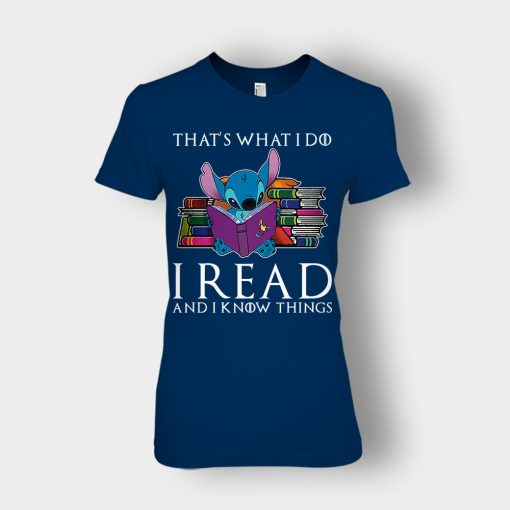 I-Read-And-I-Know-Things-Disney-Lilo-And-Stitch-Ladies-T-Shirt-Navy