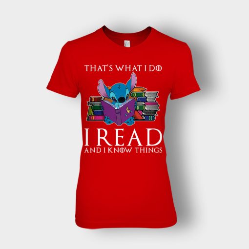 I-Read-And-I-Know-Things-Disney-Lilo-And-Stitch-Ladies-T-Shirt-Red