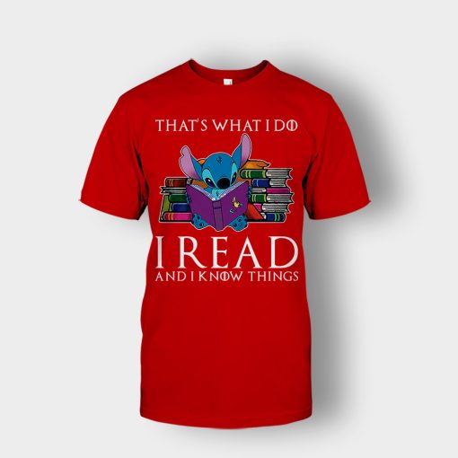 I-Read-And-I-Know-Things-Disney-Lilo-And-Stitch-Unisex-T-Shirt-Red