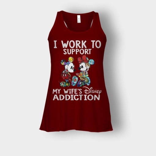 I-Work-To-Support-My-Wifes-Addiction-Disney-Mickey-Inspired-Bella-Womens-Flowy-Tank-Maroon