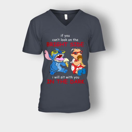 If-You-Cant-Look-In-A-Bright-Side-Disney-Lilo-And-Stitch-Unisex-V-Neck-T-Shirt-Dark-Heather