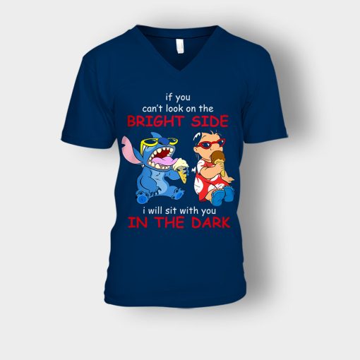 If-You-Cant-Look-In-A-Bright-Side-Disney-Lilo-And-Stitch-Unisex-V-Neck-T-Shirt-Navy