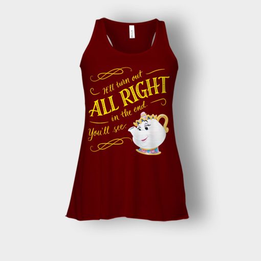 Ill-Turn-Out-All-Right-In-The-End-Disney-Beauty-And-The-Beast-Bella-Womens-Flowy-Tank-Maroon