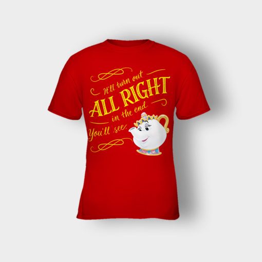 Ill-Turn-Out-All-Right-In-The-End-Disney-Beauty-And-The-Beast-Kids-T-Shirt-Red