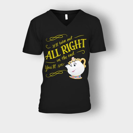 Ill-Turn-Out-All-Right-In-The-End-Disney-Beauty-And-The-Beast-Unisex-V-Neck-T-Shirt-Black