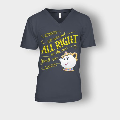 Ill-Turn-Out-All-Right-In-The-End-Disney-Beauty-And-The-Beast-Unisex-V-Neck-T-Shirt-Dark-Heather