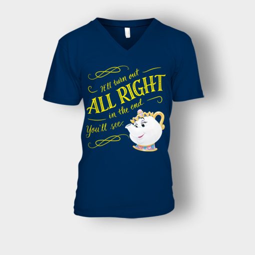 Ill-Turn-Out-All-Right-In-The-End-Disney-Beauty-And-The-Beast-Unisex-V-Neck-T-Shirt-Navy