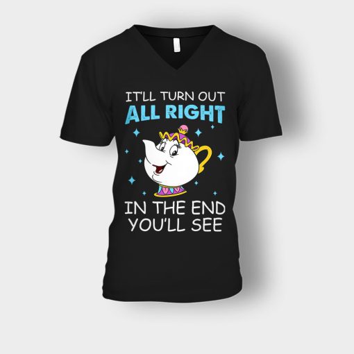 Ill-Turn-Out-All-Right-In-The-End-Youll-See-Disney-Beauty-And-The-Beast-Unisex-V-Neck-T-Shirt-Black