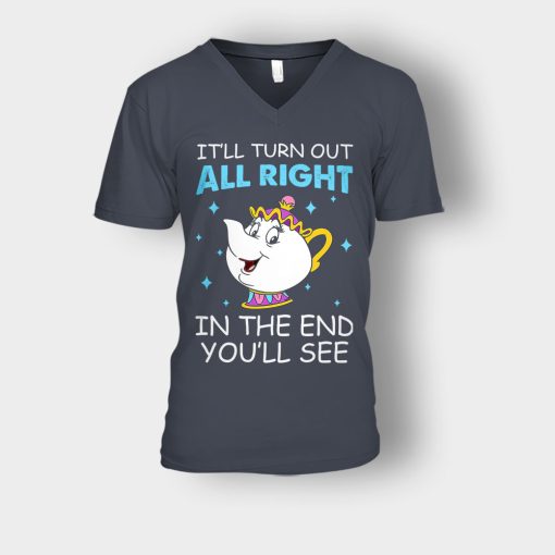 Ill-Turn-Out-All-Right-In-The-End-Youll-See-Disney-Beauty-And-The-Beast-Unisex-V-Neck-T-Shirt-Dark-Heather