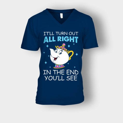 Ill-Turn-Out-All-Right-In-The-End-Youll-See-Disney-Beauty-And-The-Beast-Unisex-V-Neck-T-Shirt-Navy