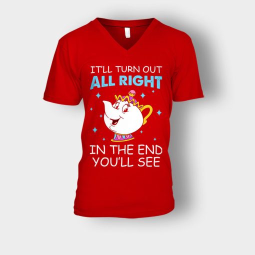 Ill-Turn-Out-All-Right-In-The-End-Youll-See-Disney-Beauty-And-The-Beast-Unisex-V-Neck-T-Shirt-Red