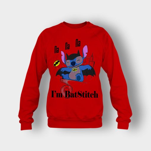 Im-Batstitch-Disney-Lilo-And-Stitch-Crewneck-Sweatshirt-Red
