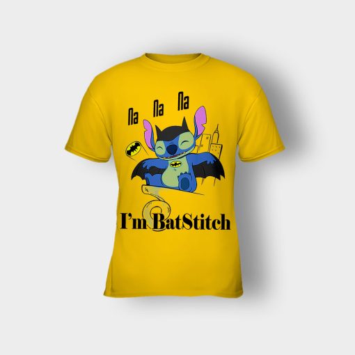 Im-Batstitch-Disney-Lilo-And-Stitch-Kids-T-Shirt-Gold