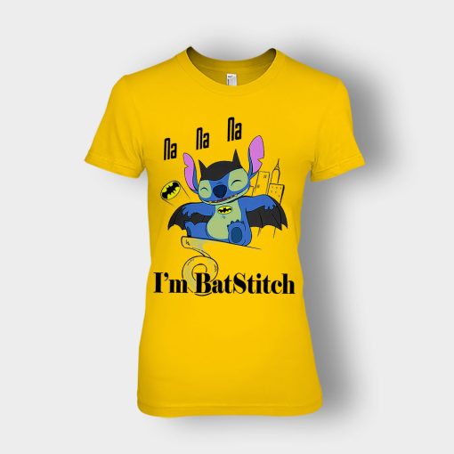 Im-Batstitch-Disney-Lilo-And-Stitch-Ladies-T-Shirt-Gold