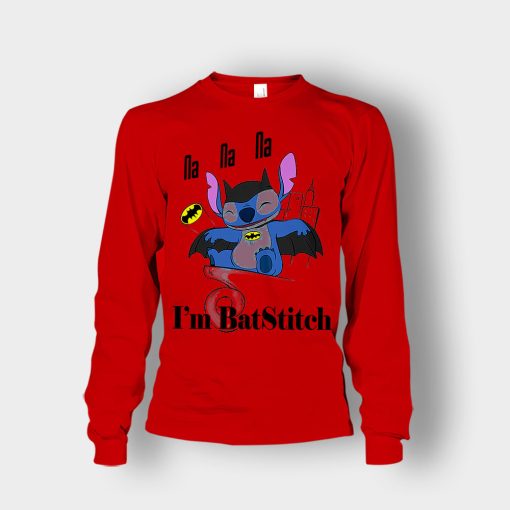 Im-Batstitch-Disney-Lilo-And-Stitch-Unisex-Long-Sleeve-Red