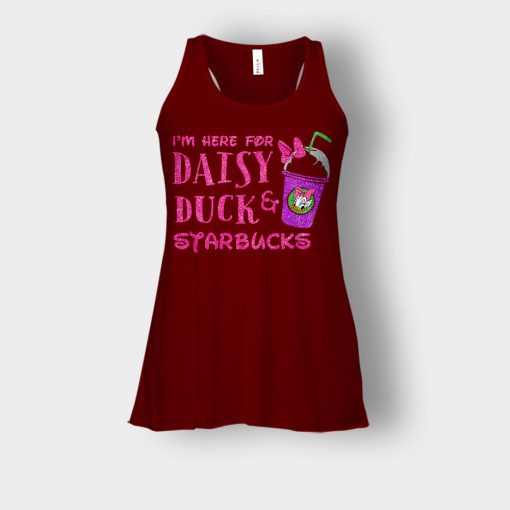Im-Here-For-Daisy-Duck-And-Starbucks-Disney-Inspired-Bella-Womens-Flowy-Tank-Maroon