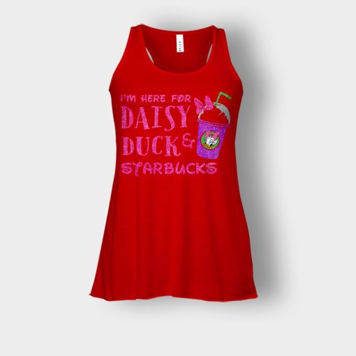 Im-Here-For-Daisy-Duck-And-Starbucks-Disney-Inspired-Bella-Womens-Flowy-Tank-Red