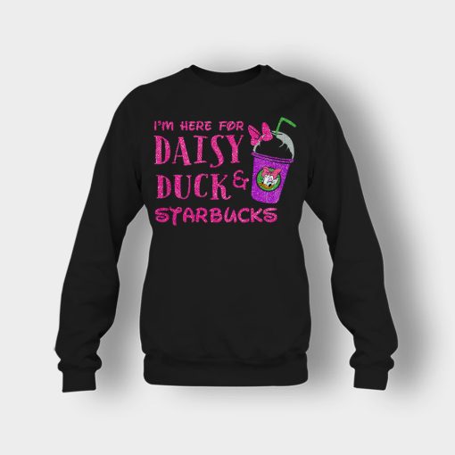 Im-Here-For-Daisy-Duck-And-Starbucks-Disney-Inspired-Crewneck-Sweatshirt-Black