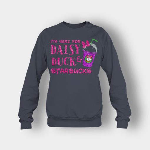 Im-Here-For-Daisy-Duck-And-Starbucks-Disney-Inspired-Crewneck-Sweatshirt-Dark-Heather