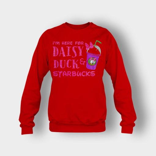 Im-Here-For-Daisy-Duck-And-Starbucks-Disney-Inspired-Crewneck-Sweatshirt-Red