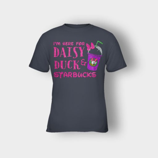 Im-Here-For-Daisy-Duck-And-Starbucks-Disney-Inspired-Kids-T-Shirt-Dark-Heather