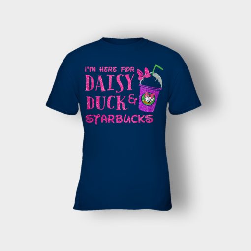 Im-Here-For-Daisy-Duck-And-Starbucks-Disney-Inspired-Kids-T-Shirt-Navy