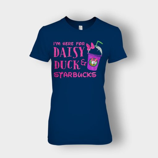 Im-Here-For-Daisy-Duck-And-Starbucks-Disney-Inspired-Ladies-T-Shirt-Navy