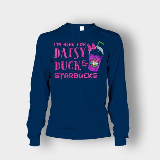 Im-Here-For-Daisy-Duck-And-Starbucks-Disney-Inspired-Unisex-Long-Sleeve-Navy