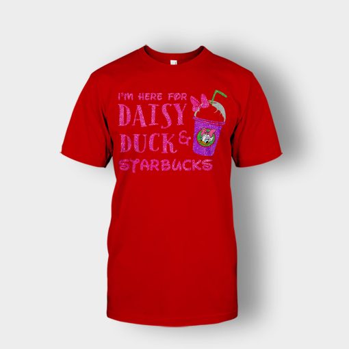 Im-Here-For-Daisy-Duck-And-Starbucks-Disney-Inspired-Unisex-T-Shirt-Red