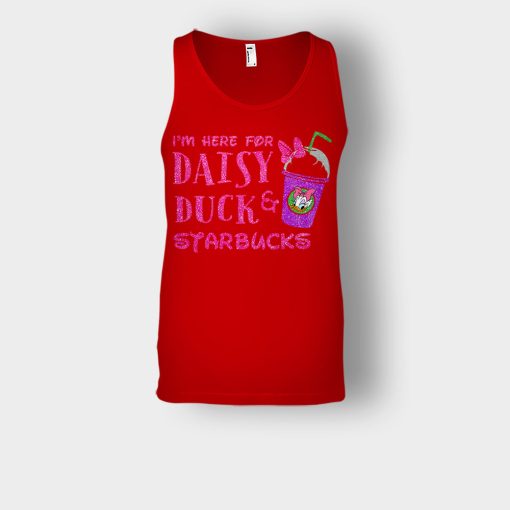 Im-Here-For-Daisy-Duck-And-Starbucks-Disney-Inspired-Unisex-Tank-Top-Red