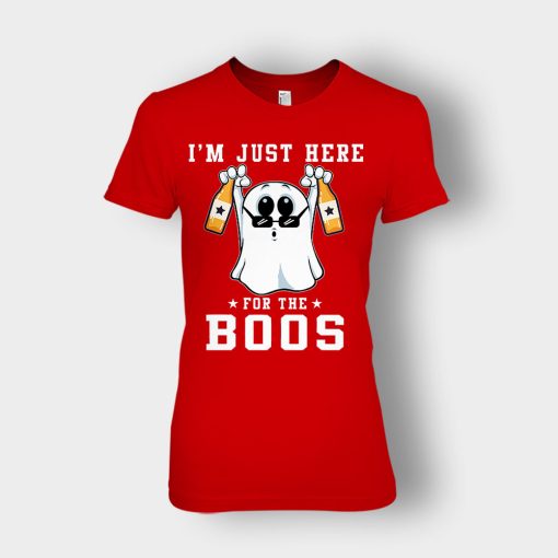 Im-Just-Here-For-The-Boos-Halloween-Ladies-T-Shirt-Red