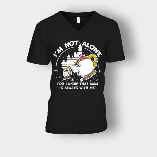 Im-Not-Alone-Mom-Is-With-Me-Disney-Beauty-And-The-Beast-Unisex-V-Neck-T-Shirt-Black