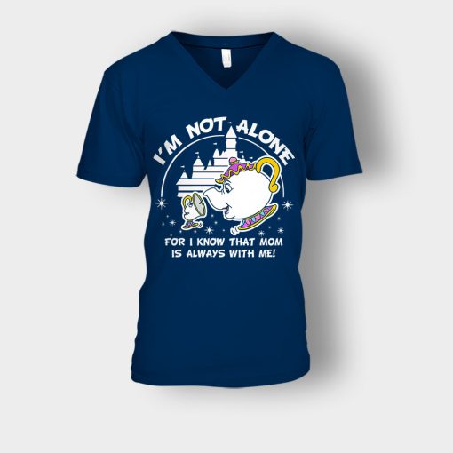 Im-Not-Alone-Mom-Is-With-Me-Disney-Beauty-And-The-Beast-Unisex-V-Neck-T-Shirt-Navy