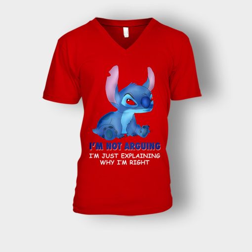 Im-Not-Arguing-Disney-Lilo-And-Stitch-Unisex-V-Neck-T-Shirt-Red