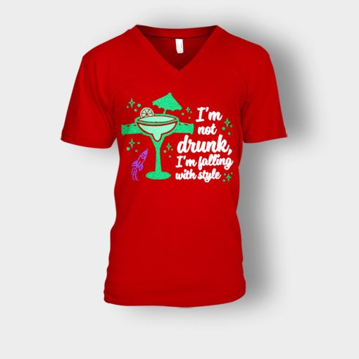 Im-Not-Drunk-Im-Falling-With-Style-Disney-Toy-Story-Unisex-V-Neck-T-Shirt-Red