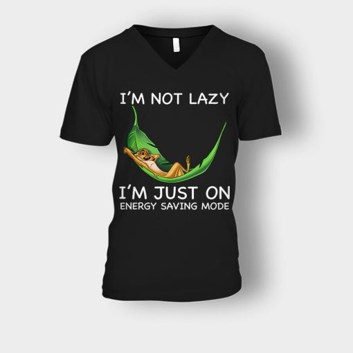 Im-Not-Lazy-Im-Just-On-Energy-Saving-Mode-The-Lion-King-Disney-Inspired-Unisex-V-Neck-T-Shirt-Black