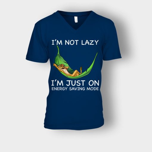 Im-Not-Lazy-Im-Just-On-Energy-Saving-Mode-The-Lion-King-Disney-Inspired-Unisex-V-Neck-T-Shirt-Navy