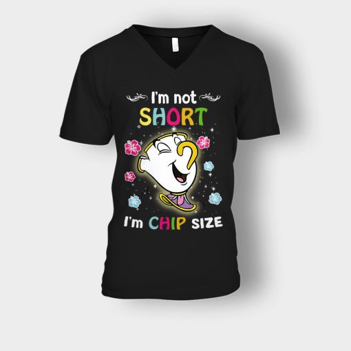 Im-Not-Short-Disney-Beauty-And-The-Beast-Unisex-V-Neck-T-Shirt-Black