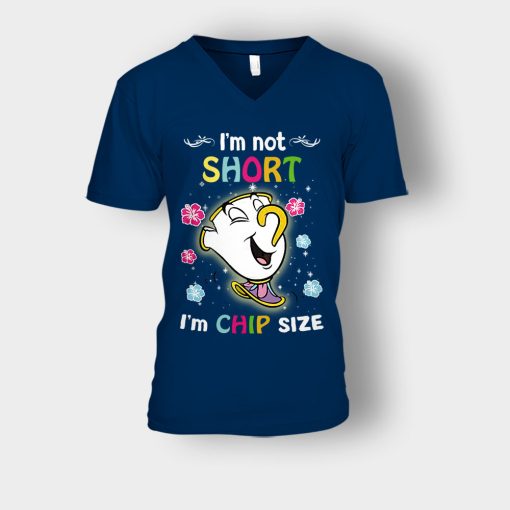 Im-Not-Short-Disney-Beauty-And-The-Beast-Unisex-V-Neck-T-Shirt-Navy