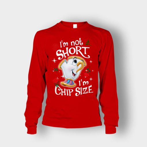 Im-Not-Short-Im-Chip-Size-Disney-Beauty-And-The-Beast-Unisex-Long-Sleeve-Red