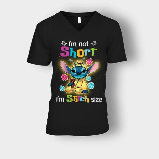 Im-Not-Short-Im-Stitch-Size-Disney-Lilo-And-Stitch-Unisex-V-Neck-T-Shirt-Black