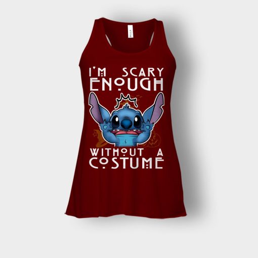Im-Scary-Enough-Without-A-Custume-Halloween-Disney-Lilo-And-Stitch-Bella-Womens-Flowy-Tank-Maroon