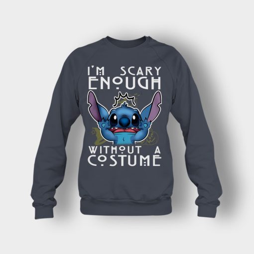 Im-Scary-Enough-Without-A-Custume-Halloween-Disney-Lilo-And-Stitch-Crewneck-Sweatshirt-Dark-Heather