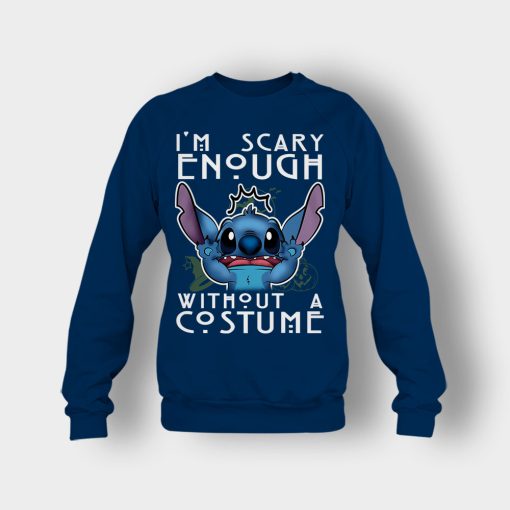 Im-Scary-Enough-Without-A-Custume-Halloween-Disney-Lilo-And-Stitch-Crewneck-Sweatshirt-Navy