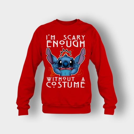 Im-Scary-Enough-Without-A-Custume-Halloween-Disney-Lilo-And-Stitch-Crewneck-Sweatshirt-Red