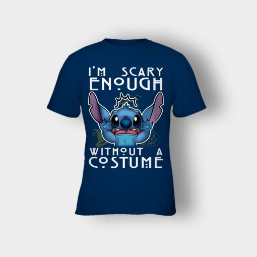Im-Scary-Enough-Without-A-Custume-Halloween-Disney-Lilo-And-Stitch-Kids-T-Shirt-Navy